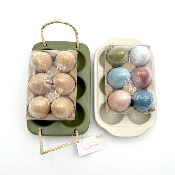 Target Holiday Target Bullseye 4pc Easter Egg Tray Wooden Egg Decor